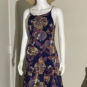 Beautiful asymmetrical blue dress.